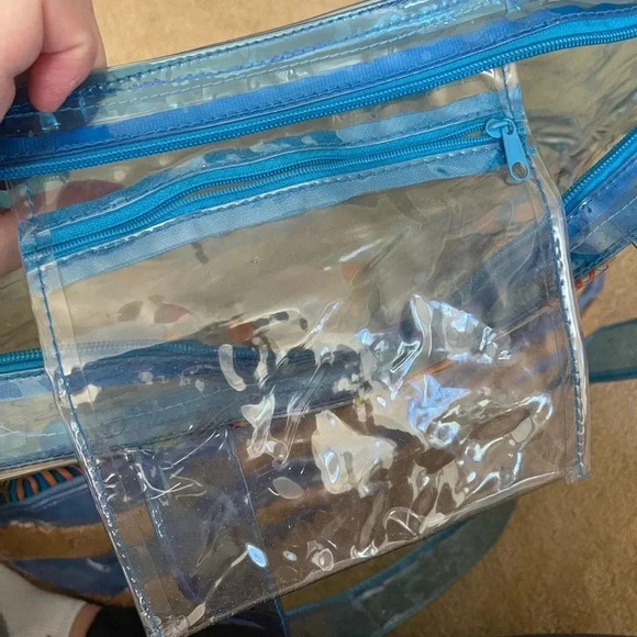 Clear Fish Print Beach Tote w/ Sand Wave Bottom - Picture 9 of 11